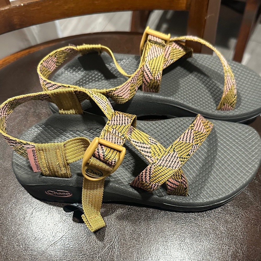 Chaco Sandals with Yellow and Pink Straps
